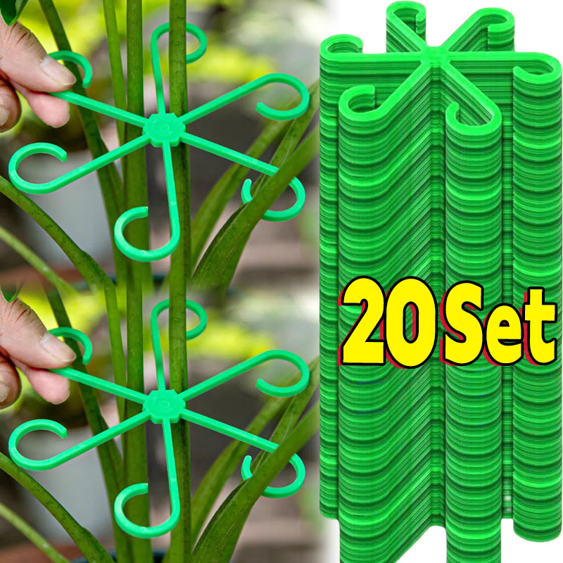 Plant Support Stake - ดอกไม้StemสนับสนุนStakesปีนเขาHouseplantขาตั้งกรอบสวนพลาสติกไม่มีStake Trellisในร่มHolder Rack Hoops