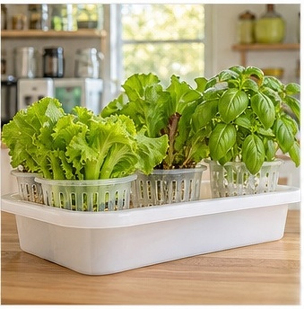 Plant Pot - 4 ชิ้น กระถางปลูกผักไฮโดรโปนิกส์ ตาข่ายควบคุมรากพลาสติกหนา ระบายอากาศได้ดี สำหรับปลูกในร่ม
