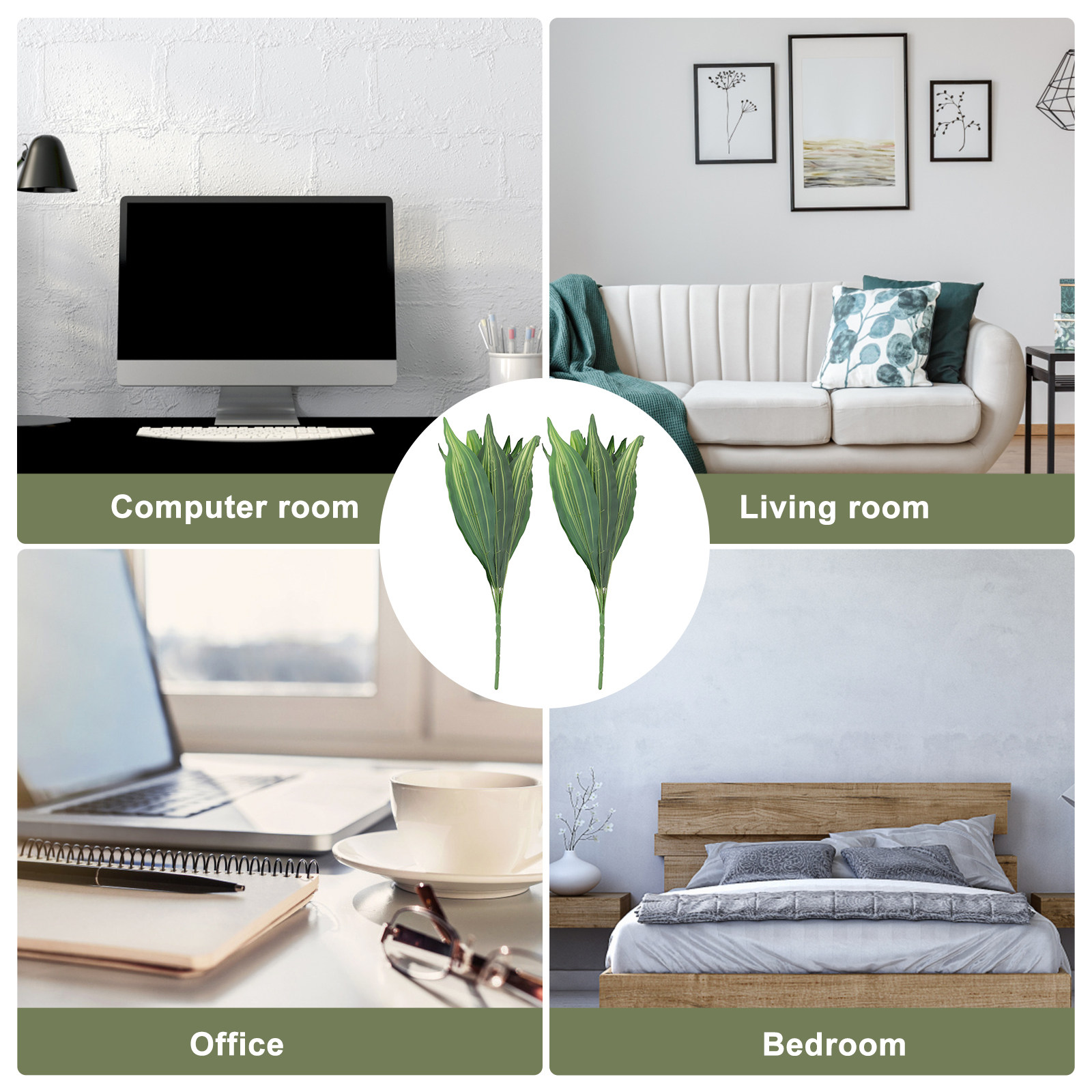 2 ชิ้น ต้นไม้ประดิษฐ์คุณภาพพรี - Snake Plant บทวิจารณ์และราคา