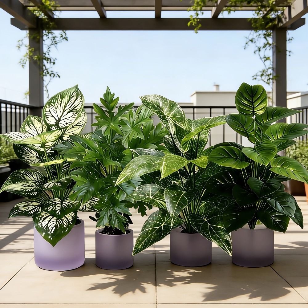 ต้นไม้ประดิษฐ์ 4 ชิ้น พร้อมใบ  - Fiddle Leaf Fig บทวิจารณ์และราคา